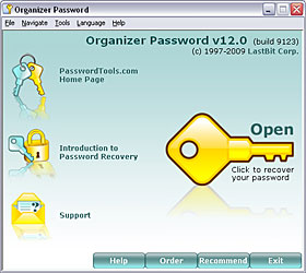 Lotus Organizer Password recovery tool
