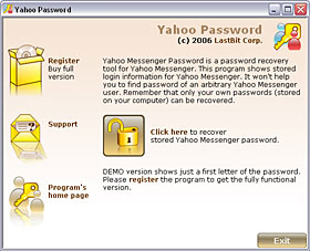 yahoo messenger password recovery